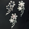 A.W天然珍珠两朵花3D打印高档奢华 胸针