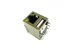 生产厂商订制RJ45+2USB连接器完成 2.0AM RJ45双层网络插座带灯